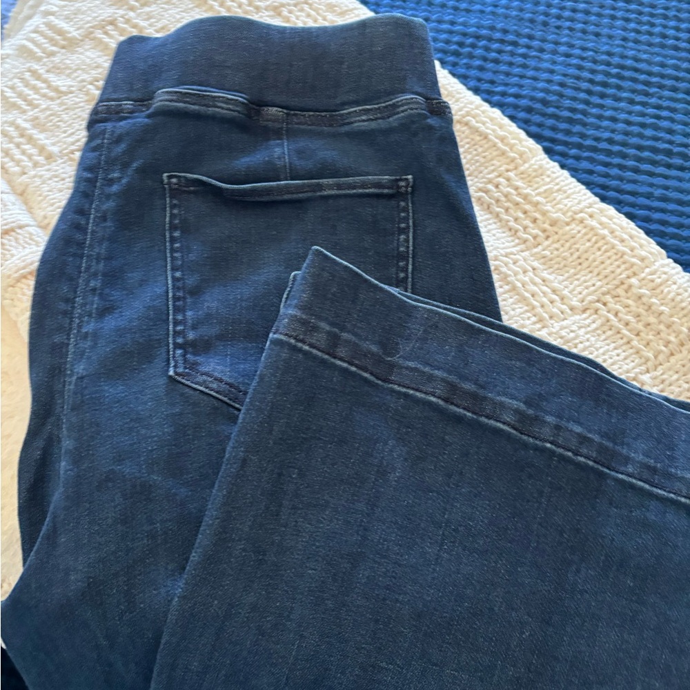 Worn once- Talbots travel jeans with Elastic Waistband and Paneled Seams.